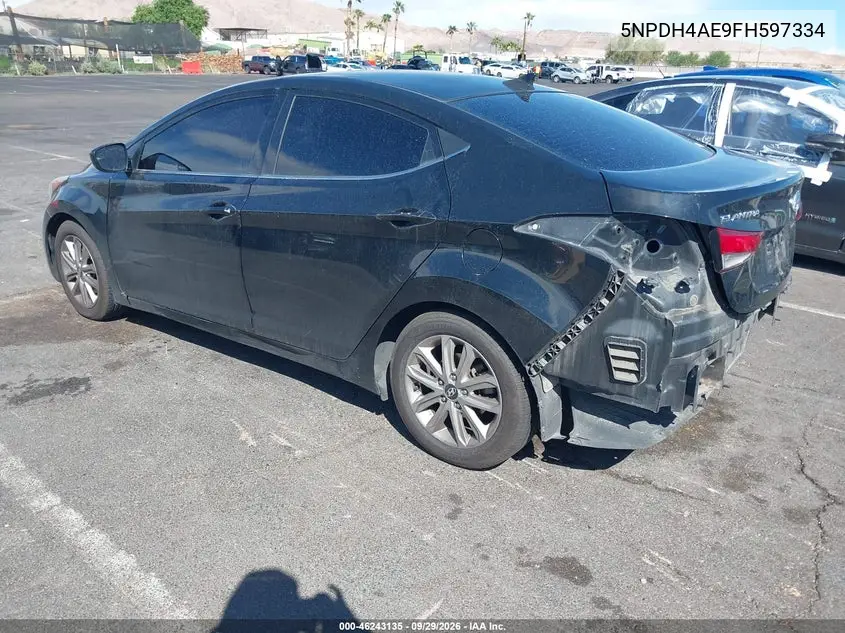 2015 HYUNDAI ELANTRA VIN 5NPDH4AE9FH597334 — фото 3