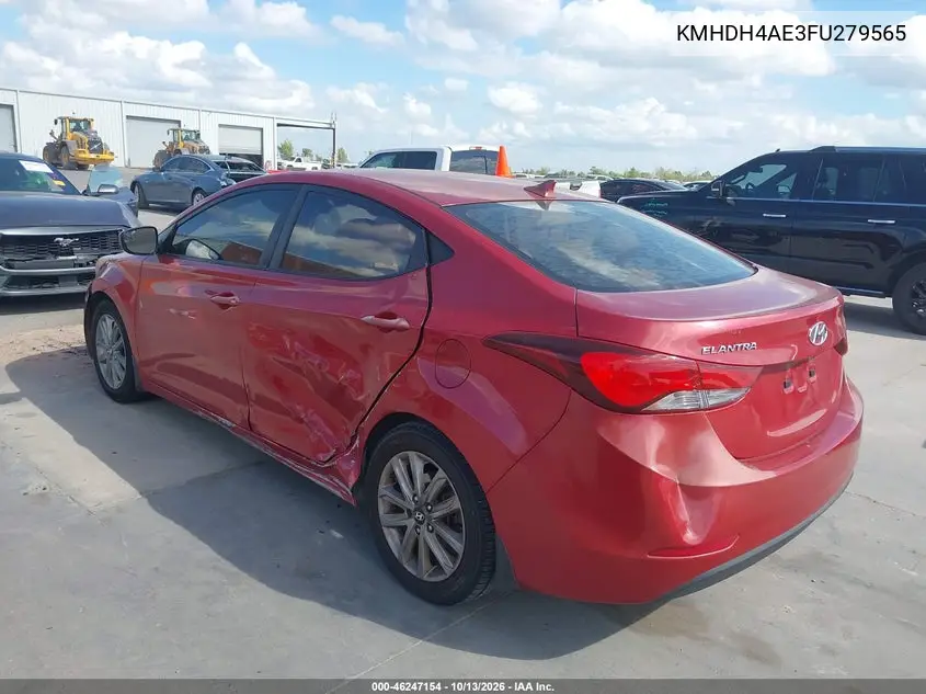2015 HYUNDAI ELANTRA VIN KMHDH4AE3FU279565 — фото 3