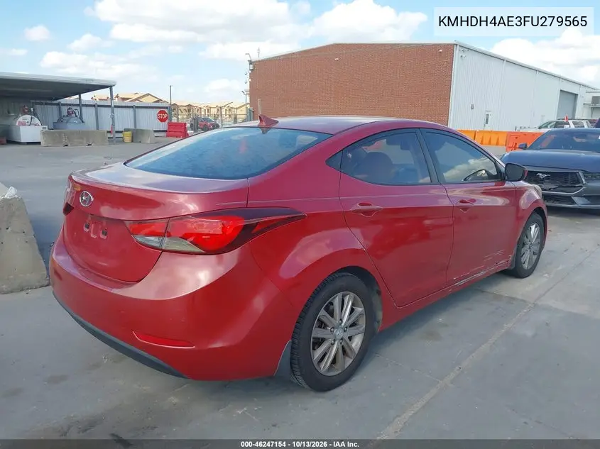 2015 HYUNDAI ELANTRA VIN KMHDH4AE3FU279565 — фото 4