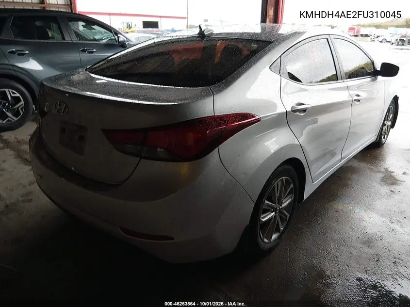 2015 HYUNDAI ELANTRA VIN KMHDH4AE2FU310045 — фото 4
