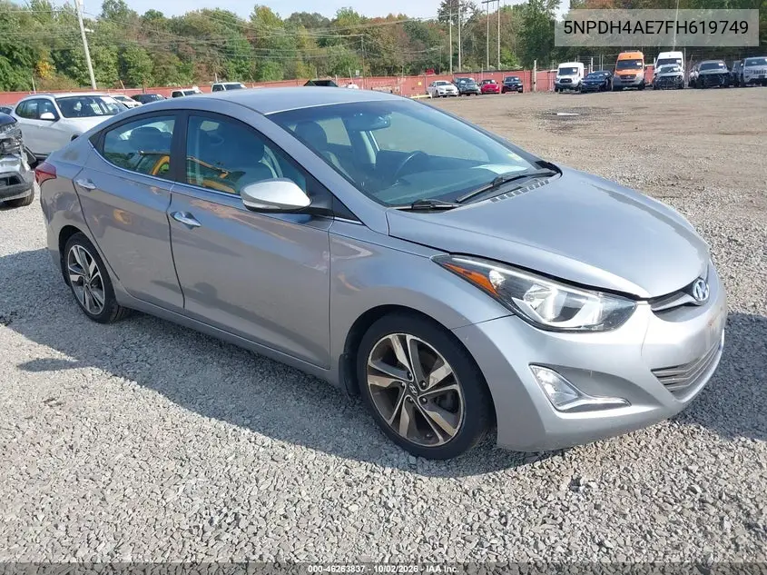 HYUNDAI ELANTRA 2015, VIN 5NPDH4AE7FH619749