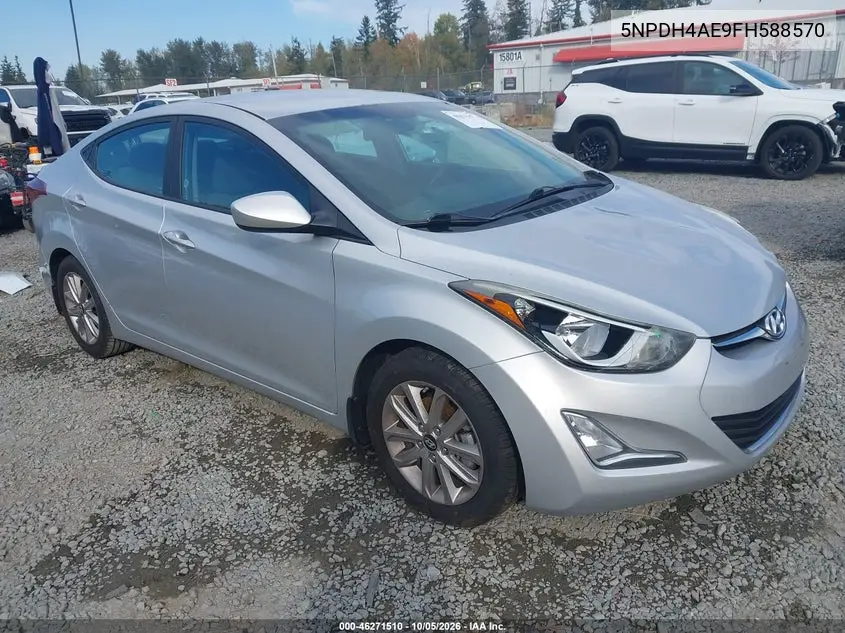HYUNDAI ELANTRA 2015, VIN 5NPDH4AE9FH588570
