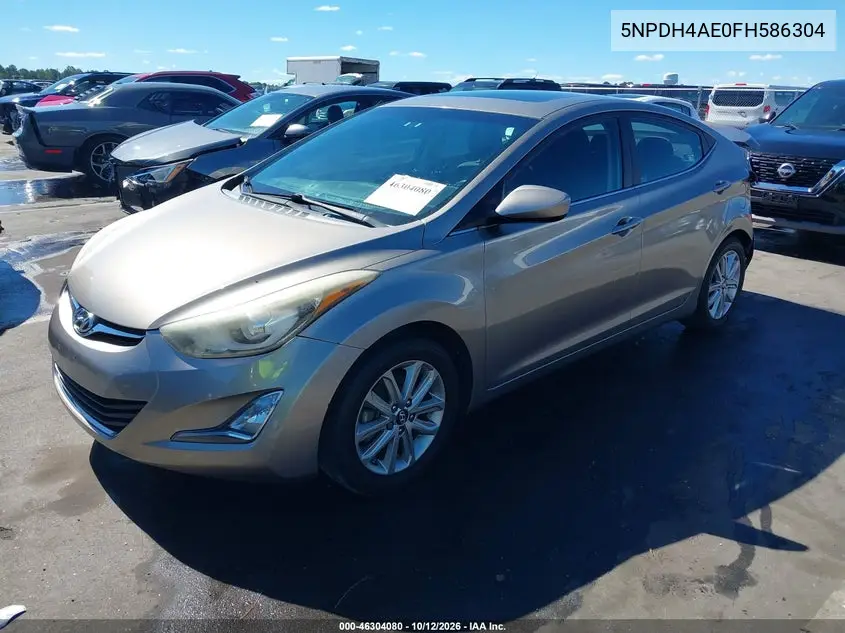 2015 HYUNDAI ELANTRA VIN 5NPDH4AE0FH586304 — фото 2