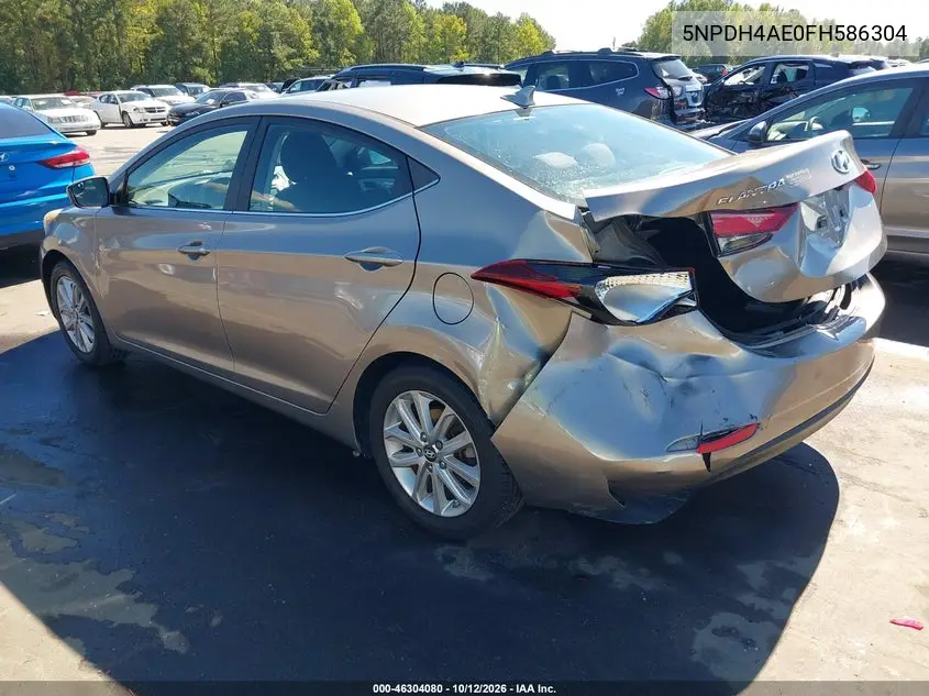 2015 HYUNDAI ELANTRA VIN 5NPDH4AE0FH586304 — фото 3