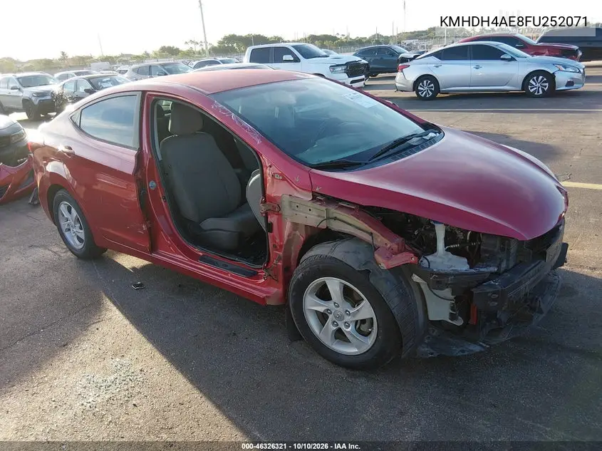 HYUNDAI ELANTRA 2015, VIN KMHDH4AE8FU252071