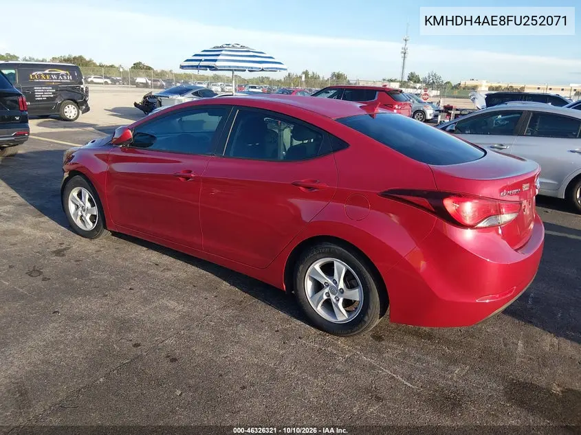 2015 HYUNDAI ELANTRA VIN KMHDH4AE8FU252071 — фото 3