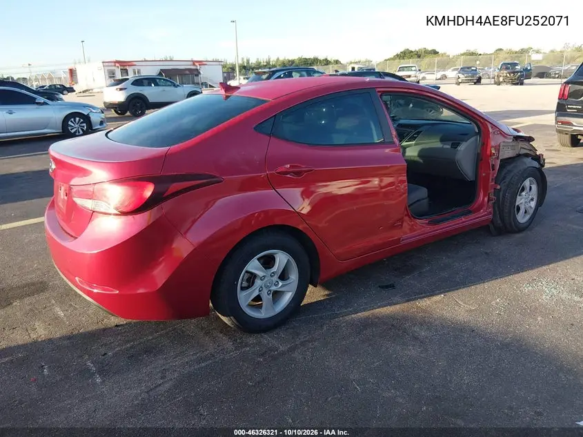 2015 HYUNDAI ELANTRA VIN KMHDH4AE8FU252071 — фото 4