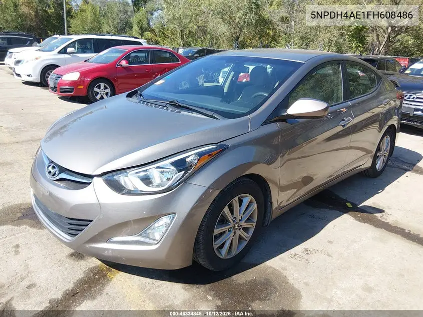2015 HYUNDAI ELANTRA VIN 5NPDH4AE1FH608486 — фото 2