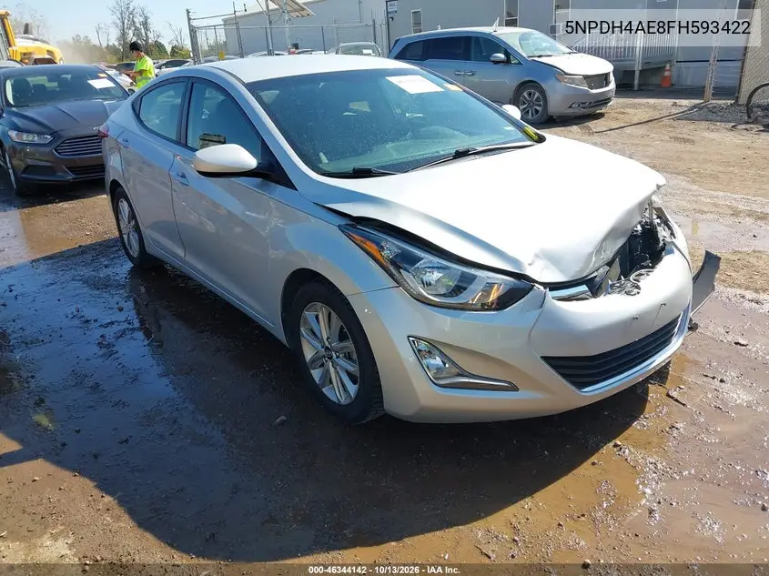 HYUNDAI ELANTRA 2015, VIN 5NPDH4AE8FH593422