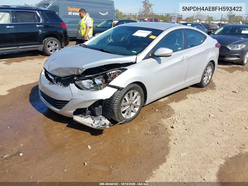 2015 HYUNDAI ELANTRA VIN 5NPDH4AE8FH593422 — фото 2