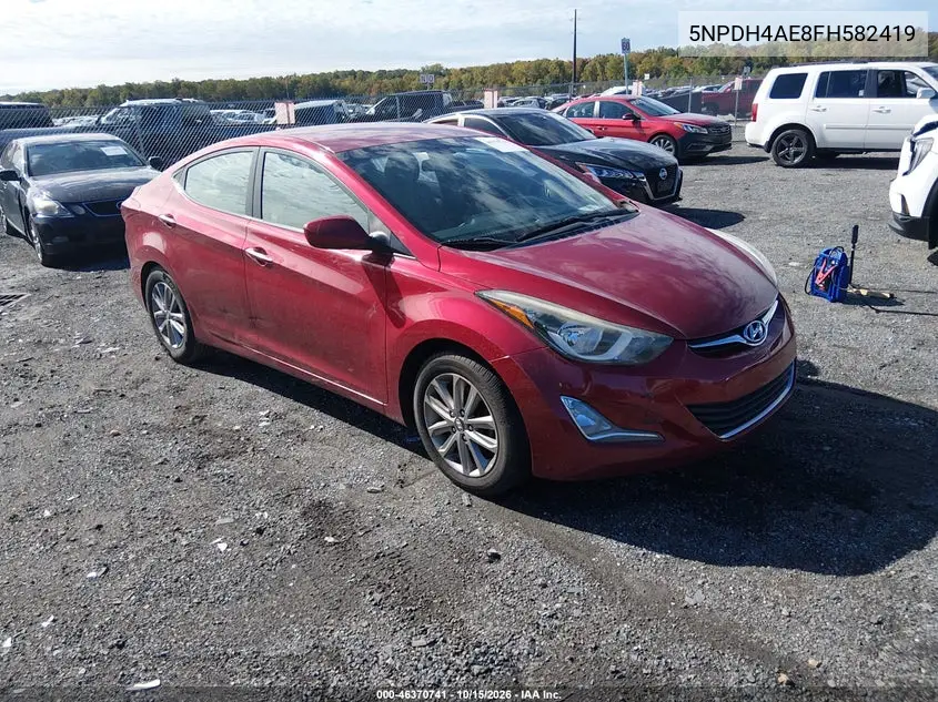 HYUNDAI ELANTRA 2015, VIN 5NPDH4AE8FH582419