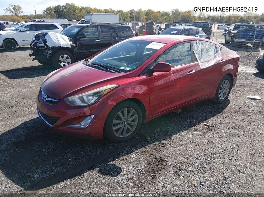 2015 HYUNDAI ELANTRA VIN 5NPDH4AE8FH582419 — фото 2