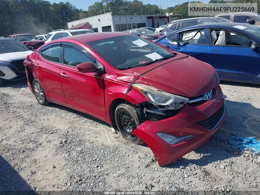 HYUNDAI ELANTRA 2015, VIN KMHDH4AE9FU225669