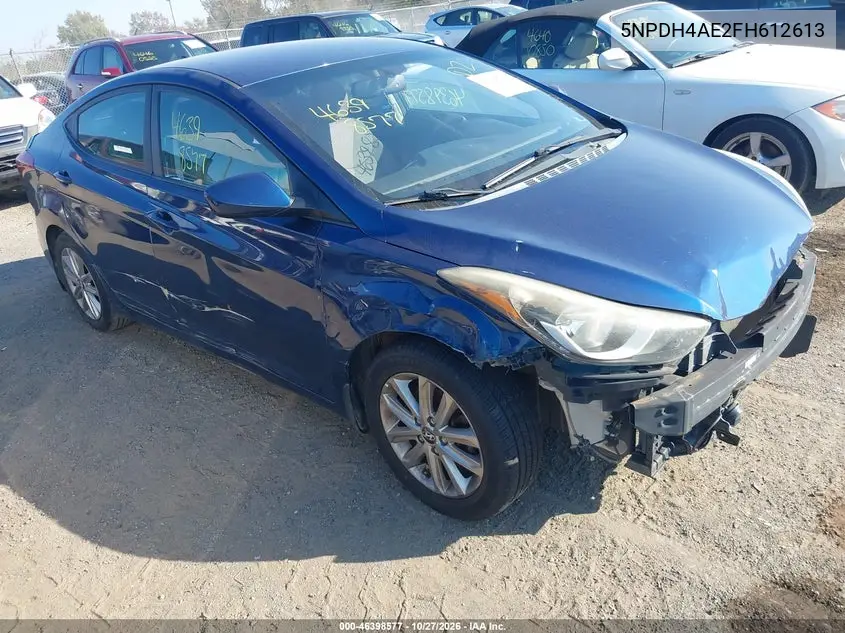 HYUNDAI ELANTRA 2015, VIN 5NPDH4AE2FH612613