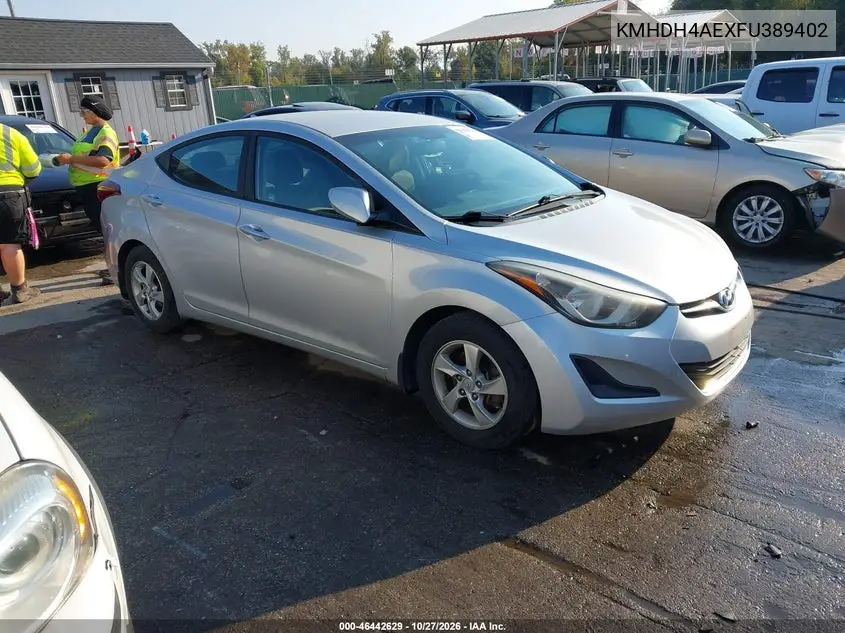 HYUNDAI ELANTRA 2015, VIN KMHDH4AEXFU389402