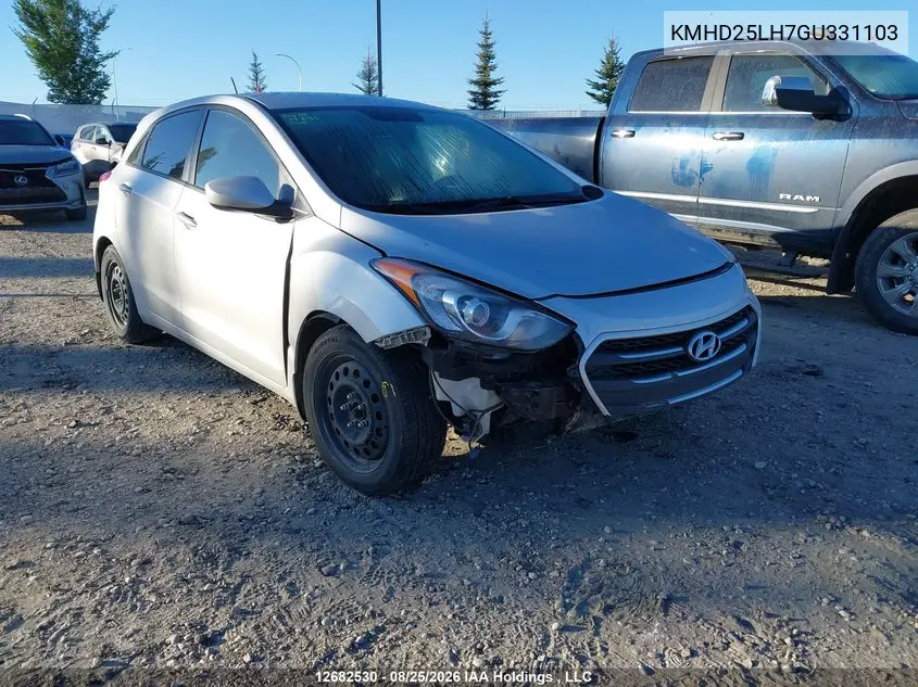 HYUNDAI ELANTRA 2016, VIN KMHD25LH7GU331103
