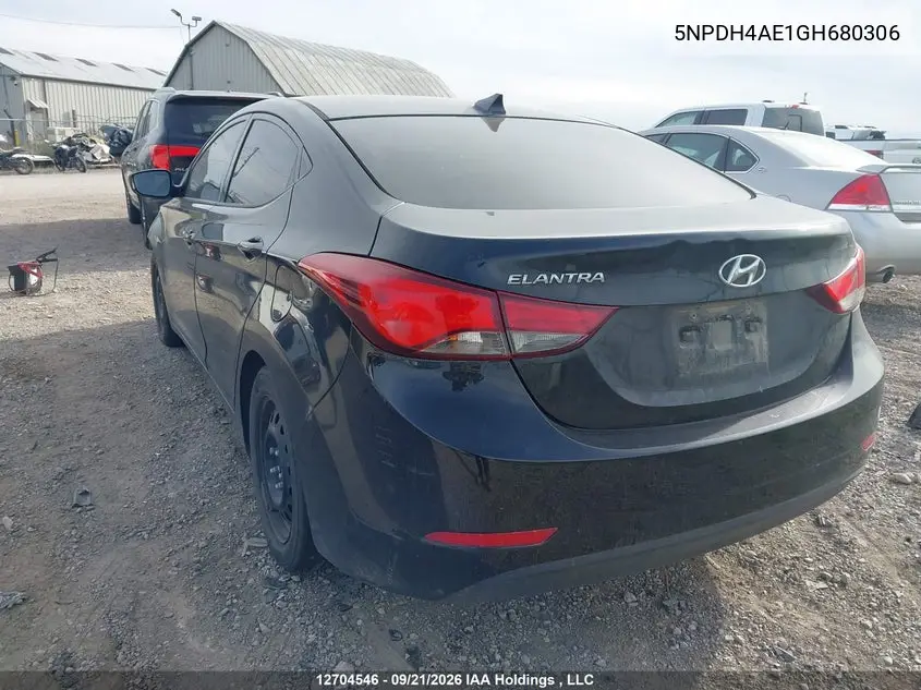 2016 HYUNDAI ELANTRA VIN 5NPDH4AE1GH680306 — фото 3