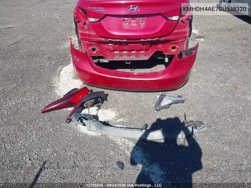 2016 HYUNDAI ELANTRA VIN KMHDH4AE7GU538320 — фото 12