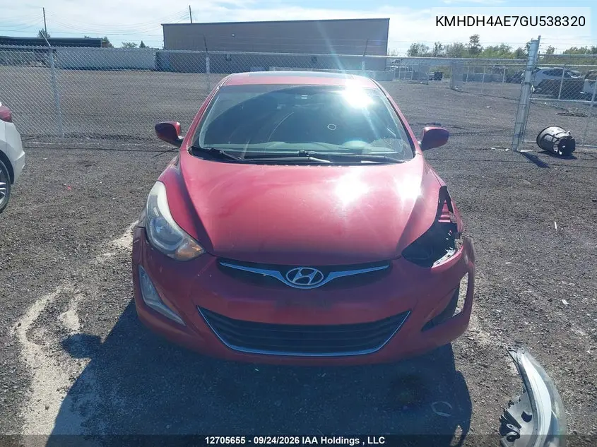 2016 HYUNDAI ELANTRA VIN KMHDH4AE7GU538320 — фото 13