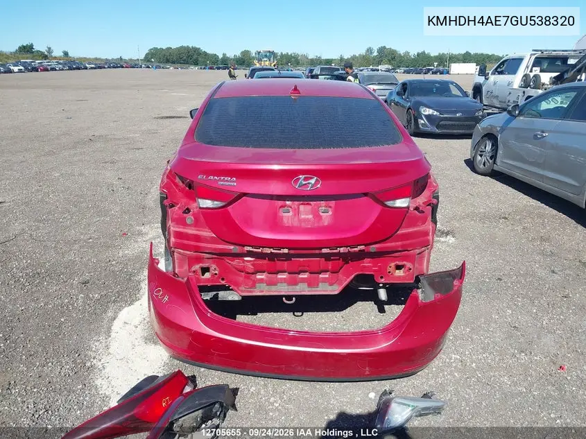 2016 HYUNDAI ELANTRA VIN KMHDH4AE7GU538320 — фото 17