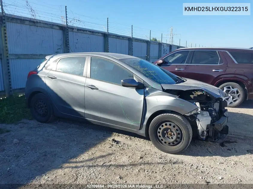 HYUNDAI ELANTRA 2016, VIN KMHD25LHXGU322315