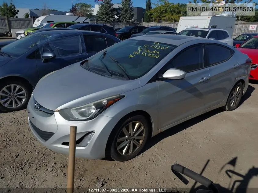2016 HYUNDAI ELANTRA VIN KMHDH4AE5GU528563 — фото 2
