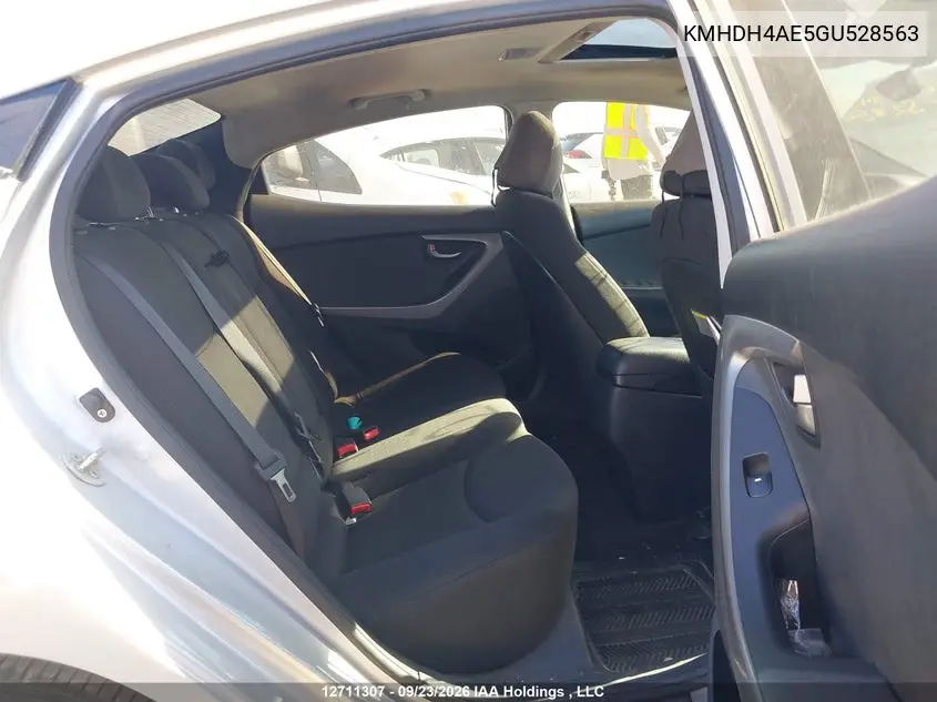 2016 HYUNDAI ELANTRA VIN KMHDH4AE5GU528563 — фото 8