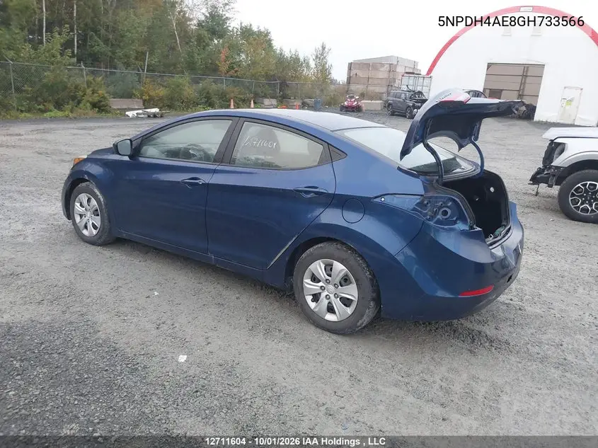 2016 HYUNDAI ELANTRA VIN 5NPDH4AE8GH733566 — фото 3