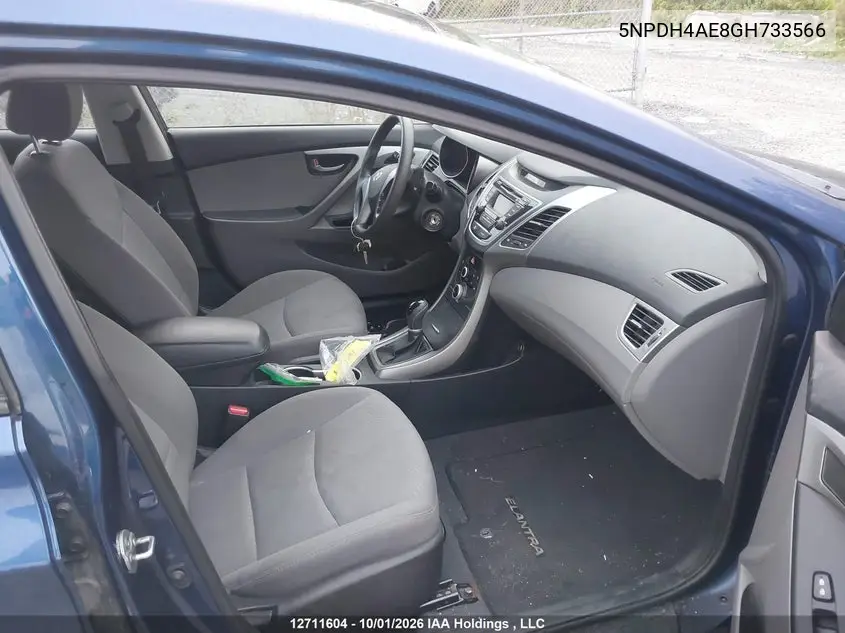 2016 HYUNDAI ELANTRA VIN 5NPDH4AE8GH733566 — фото 5