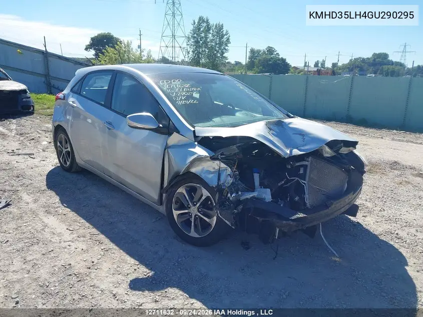 HYUNDAI ELANTRA 2016, VIN KMHD35LH4GU290295