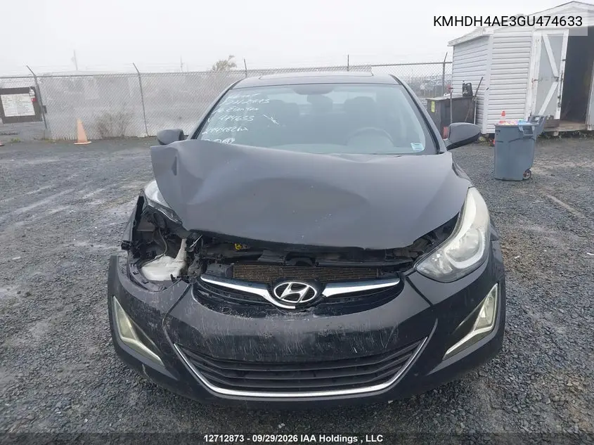 2016 HYUNDAI ELANTRA VIN KMHDH4AE3GU474633 — фото 13