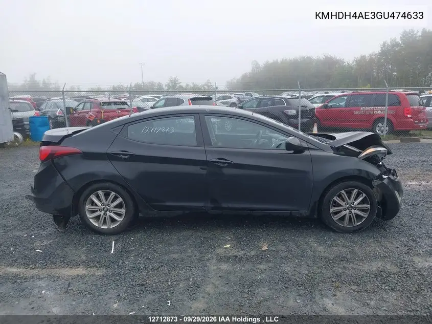 2016 HYUNDAI ELANTRA VIN KMHDH4AE3GU474633 — фото 14