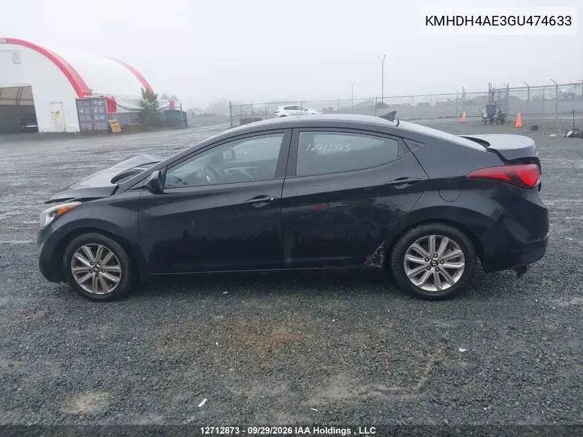 2016 HYUNDAI ELANTRA VIN KMHDH4AE3GU474633 — фото 15