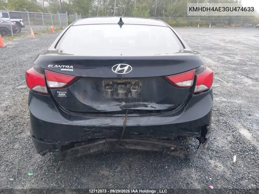 2016 HYUNDAI ELANTRA VIN KMHDH4AE3GU474633 — фото 17