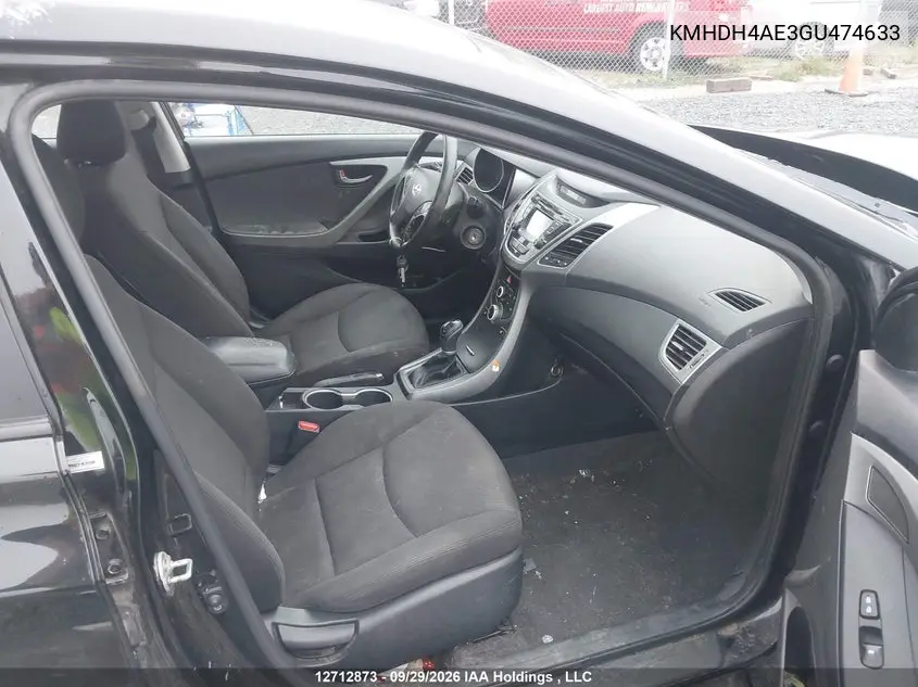 2016 HYUNDAI ELANTRA VIN KMHDH4AE3GU474633 — фото 5