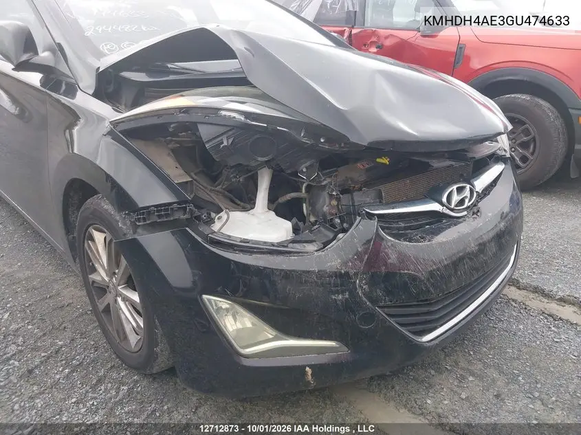 2016 HYUNDAI ELANTRA VIN KMHDH4AE3GU474633 — фото 6