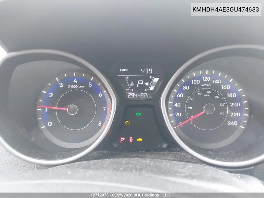 2016 HYUNDAI ELANTRA VIN KMHDH4AE3GU474633 — фото 7