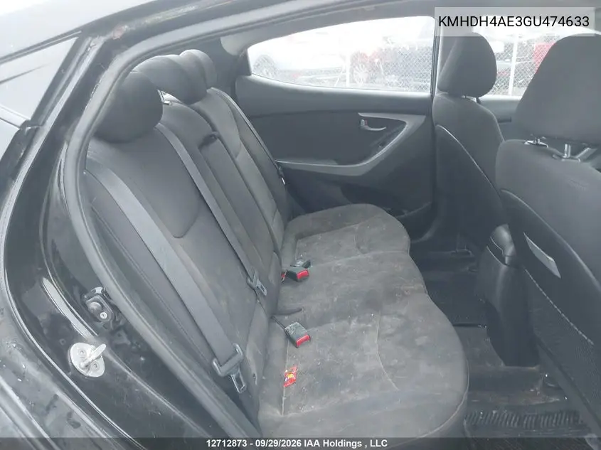 2016 HYUNDAI ELANTRA VIN KMHDH4AE3GU474633 — фото 8