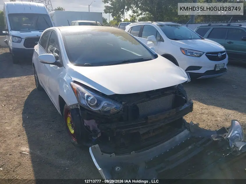 HYUNDAI ELANTRA 2016, VIN KMHD35LH0GU328749