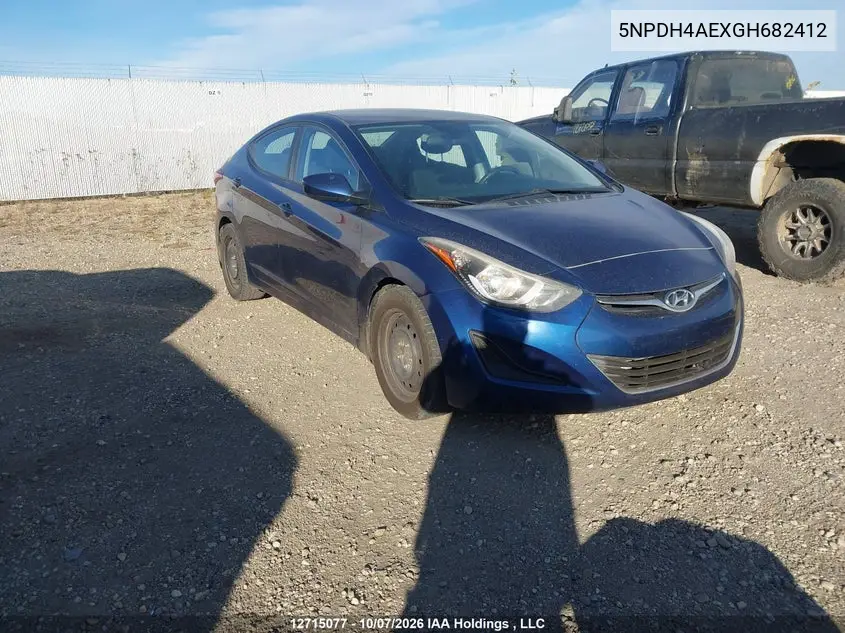 HYUNDAI ELANTRA 2016, VIN 5NPDH4AEXGH682412