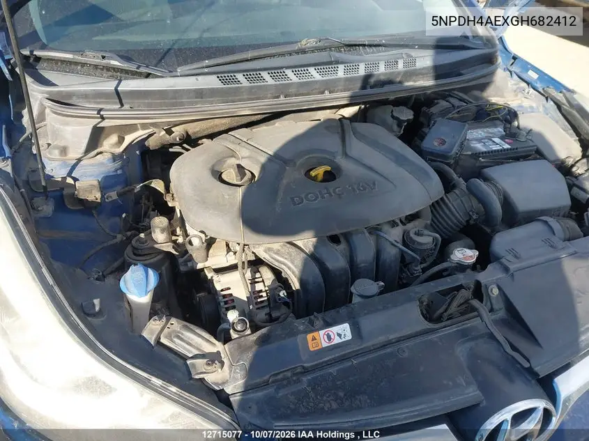 2016 HYUNDAI ELANTRA VIN 5NPDH4AEXGH682412 — фото 10