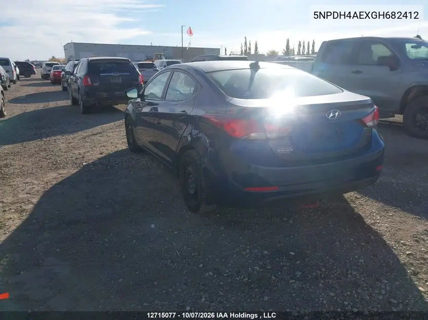 2016 HYUNDAI ELANTRA VIN 5NPDH4AEXGH682412 — фото 3