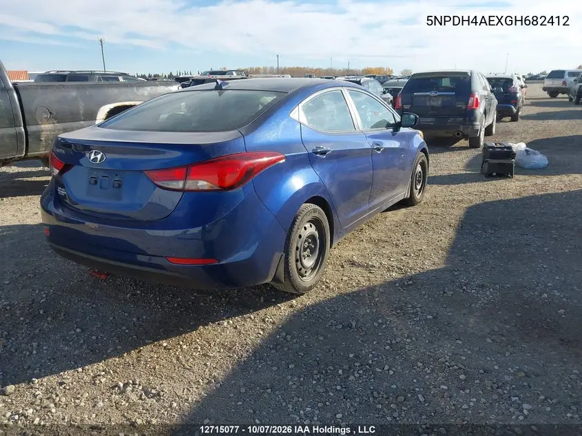 2016 HYUNDAI ELANTRA VIN 5NPDH4AEXGH682412 — фото 4