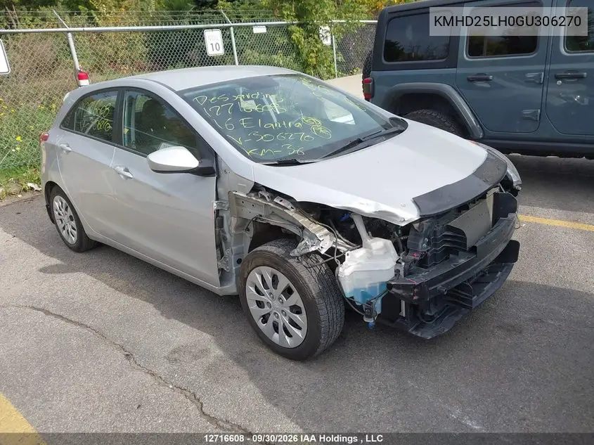 HYUNDAI ELANTRA 2016, VIN KMHD25LH0GU306270