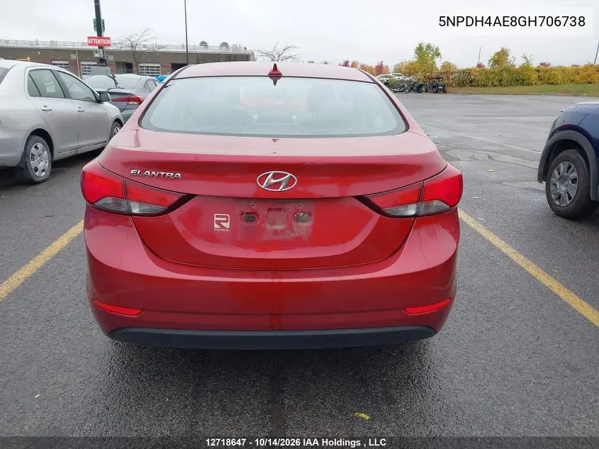 2016 HYUNDAI ELANTRA VIN 5NPDH4AE8GH706738 — фото 16