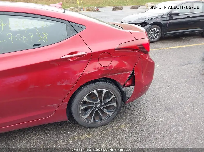 2016 HYUNDAI ELANTRA VIN 5NPDH4AE8GH706738 — фото 6