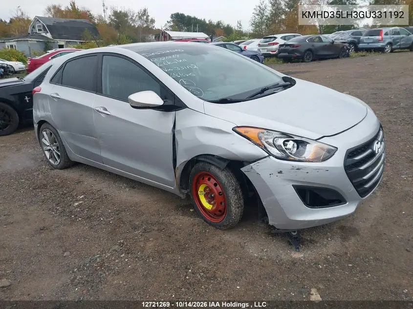 HYUNDAI ELANTRA 2016, VIN KMHD35LH3GU331192