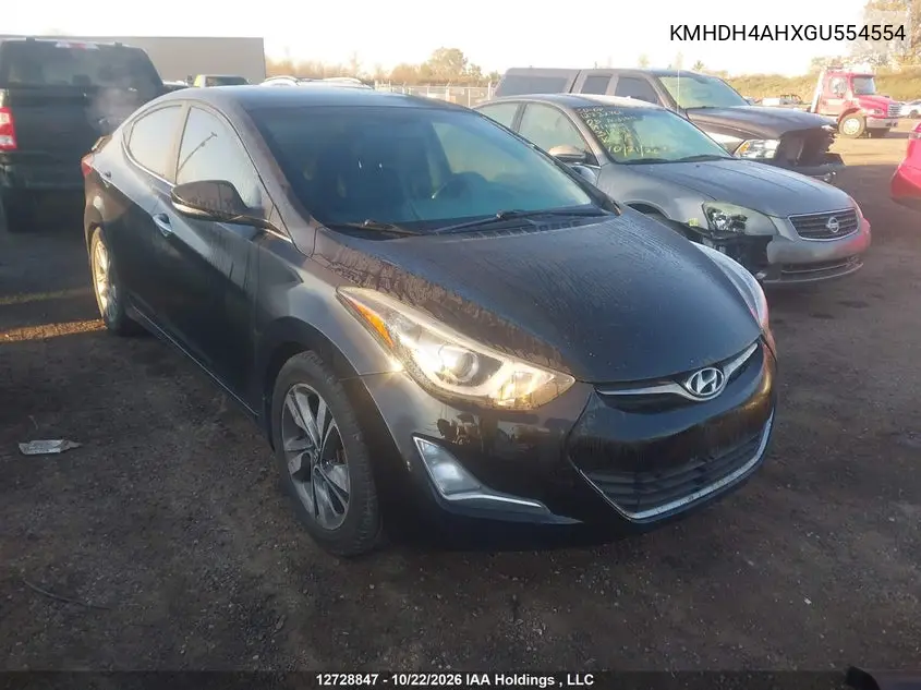 HYUNDAI ELANTRA 2016, VIN KMHDH4AHXGU554554