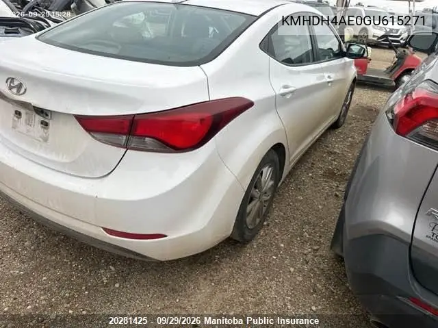 2016 HYUNDAI ELANTRA VIN KMHDH4AE0GU615271 — фото 4
