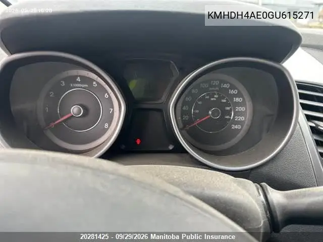 2016 HYUNDAI ELANTRA VIN KMHDH4AE0GU615271 — фото 7